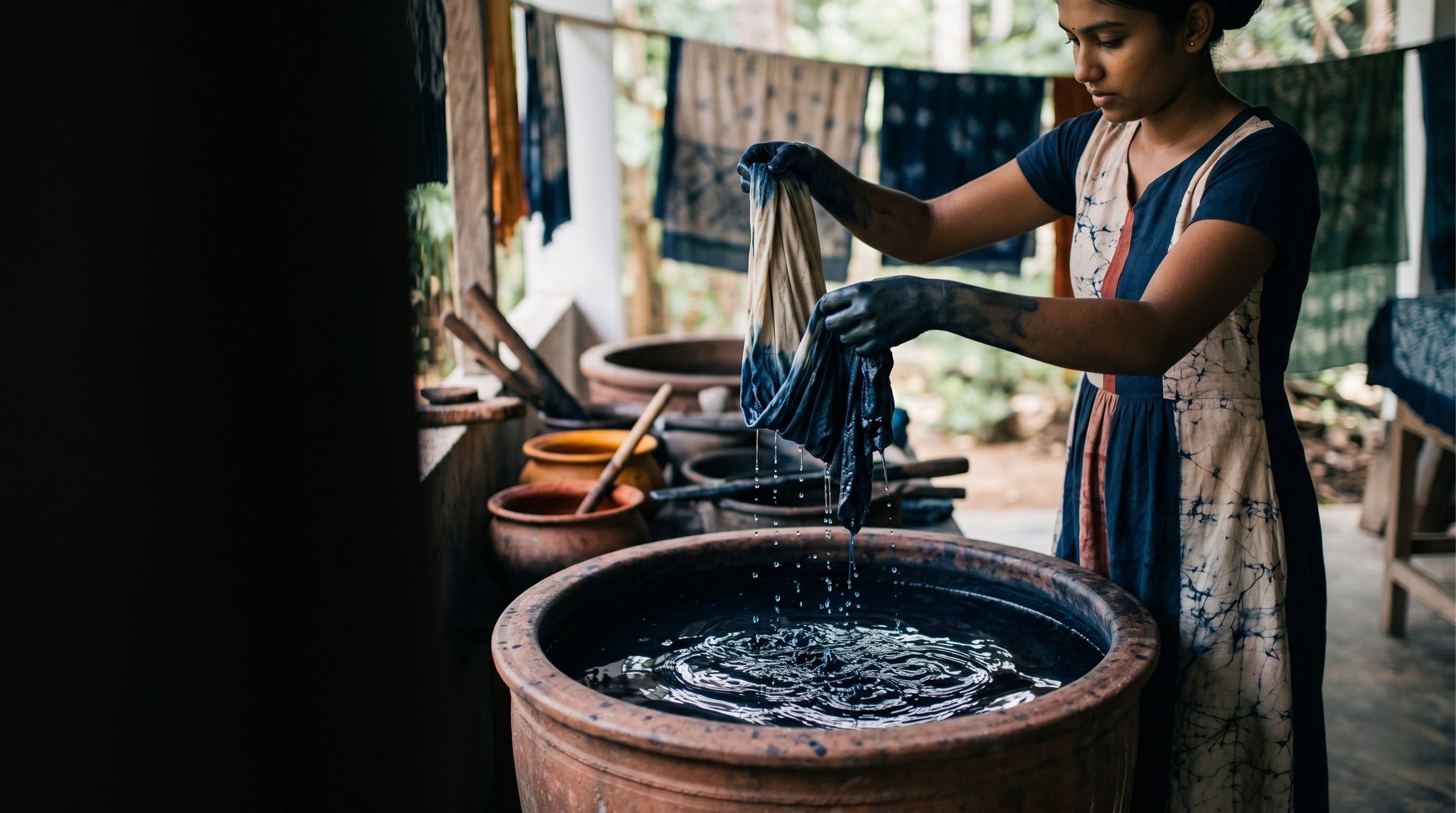 Dyeing the fabric