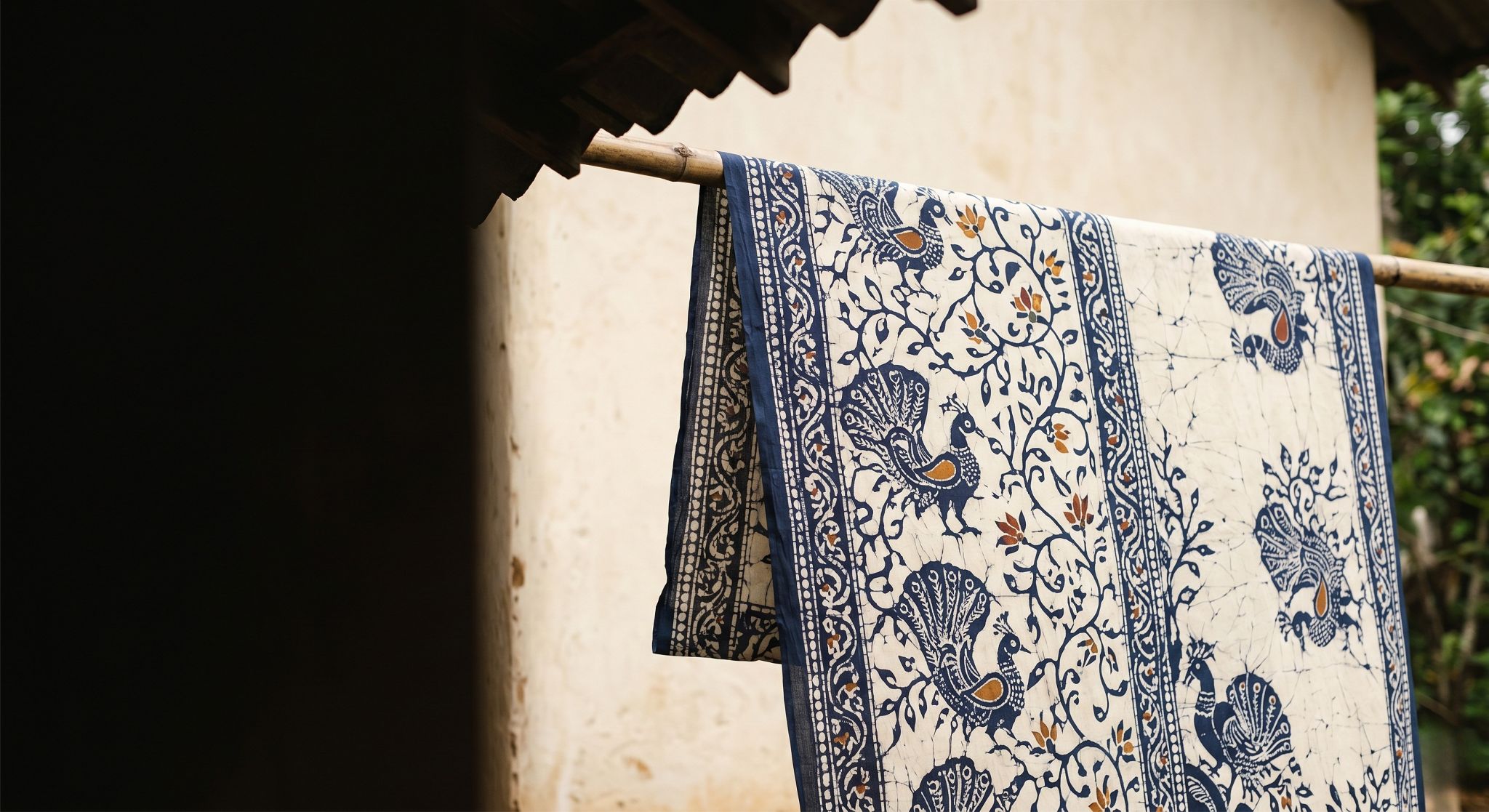 Revealing the finished batik